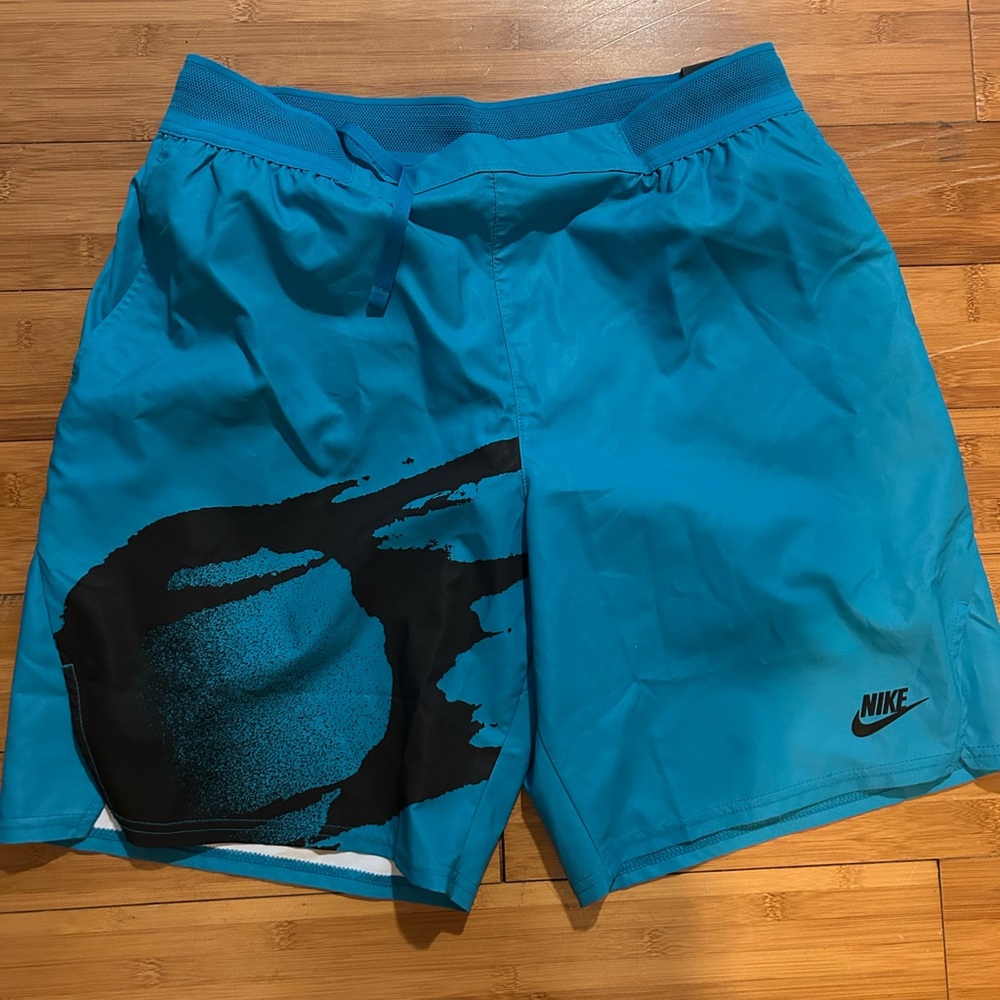 Nike Men's Aqua and Black Board Shorts